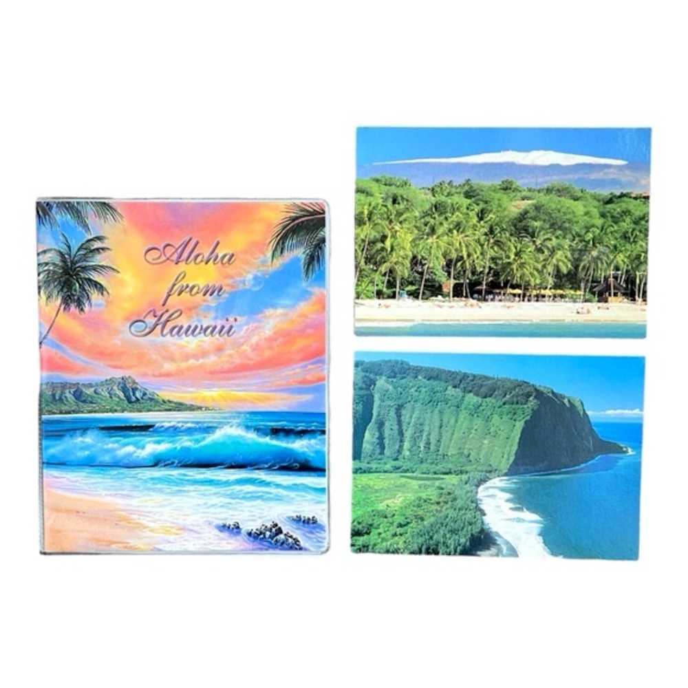 Vintage Hawaii Photo Album 4 x 6 Soft Cover and 2 New Hawaii Postcards NWT